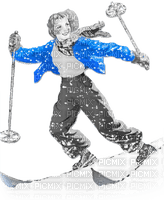 soave woman vintage winter christmas ski sport - PNG gratuit