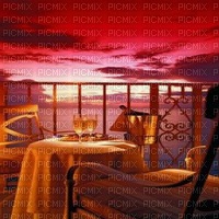 sunset balcony romantic