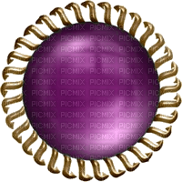 deco-round-gold-purple - png grátis