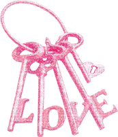 Keys.Love.Text.Heart.Lock.Pink - png gratuito