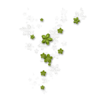 Green white flowers overlay deco [Basilslament] - δωρεάν png