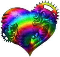 Steampunk.Heart.Rainbow - Free PNG