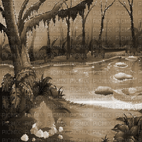 Y.A.M._Cartoons Landscape background sepia - Безплатен анимиран GIF
