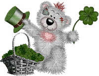 Kaz_Creations Deco St.Patricks Day Creddy Teddy - GIF animado gratis