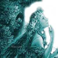 Y.A.M._Fantasy girl Josephine Wall blue - png gratis