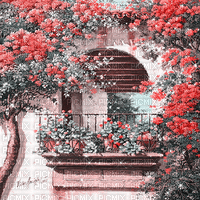 kikkapink vintage painting garden background gif - GIF animado gratis