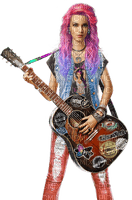 Femme guitariste Pink - ücretsiz png