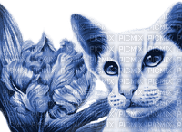 Y.A.M._Art Fantasy cat blue - PNG gratuit