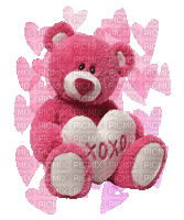 Teddy bear.Pink.Coeur.Victoriabea - Free animated GIF