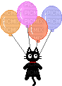 ghibli cat balloon - GIF animasi gratis