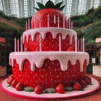 Giant Strawberry Cake - Free PNG