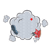 toon fight cloud - Darmowy animowany GIF