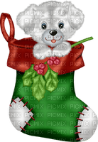 Kaz_Creations Christmas Deco Stocking With Dog Pup - png gratuito