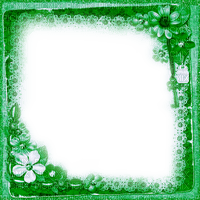 Green Flowers Frame - By KittyKatLuv65 - png gratuito