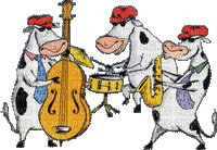 LES VACHES MUSICIENS - Free animated GIF