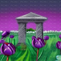 Purple and Green Arch Landscape - PNG gratuit