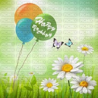 image encre paysage la nature  effet happy birthday fleurs papillon edited by me - Free PNG