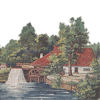 mill river forest house landscape - 免费PNG