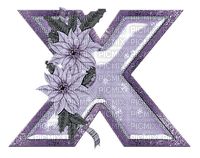 Kaz_Creations Alphabets Christmas Purple  Letter X - gratis png