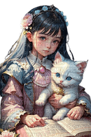 Manga et  chat Miriella - бесплатно png