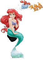 Arielle little mermaid (created with gimp) - GIF animé gratuit