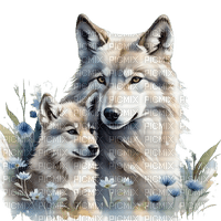 loly33 loup aquarelle - 免费PNG