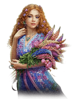 kikkapink woman girl flowers - zdarma png