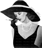soave woman vintage fashion hat pearl smoke black - 無料png