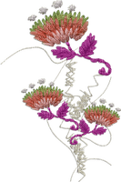 Cluster Stitched Flowers - nemokama png