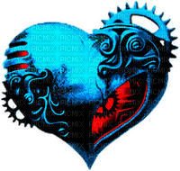 Steampunk.Heart.Blue.Red - Free PNG