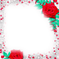Frame.Roses.White.Red - KittyKatLuv65 - zadarmo png