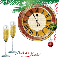 Winter Christmas clock - безплатен png