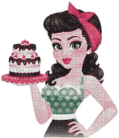 soave woman vintage rockabilly birthday cake pink - png ฟรี