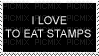 i love to eat stamps stamp - Δωρεάν κινούμενο GIF