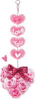 I love you heart roses divider sparkly - Бесплатный анимированный гифка