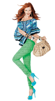 Woman  Bag Brown Blue Green - Bogusia