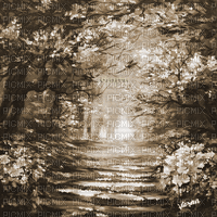 Y.A.M._Fantasy tales landscape forest sepia - Gratis animerad GIF