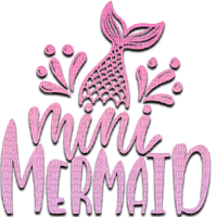 mini mermaid text quote dolceluna pink - png grátis