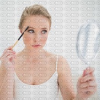 Blonde woman holding mirror - png ฟรี