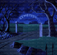 graveyard cemetery friedhof cimetière cimetiere fond background paysage landscape dark night nuit gothic goth halloween gif anime animated animation - Free animated GIF