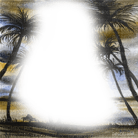 frame palm tree  sea beach dolceluna summer - Free PNG