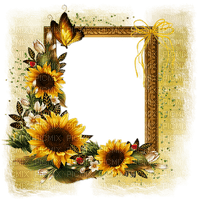 sunflower frame cadre tournesol - Free PNG