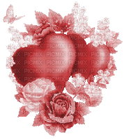 gif coração coeur rosas maga - Gratis animerad GIF