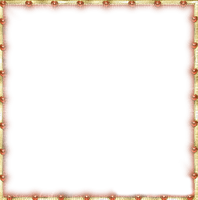 Gold frame red pearls - PNG gratuit