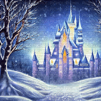 kikkapink winter fantasy castle background - GIF animado grátis