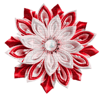 Pearl.Fabric.Flower.White.Red - png gratuito
