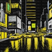 New York Downtown in Black and Yellow - PNG gratuit
