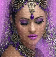 woman femme frau beauty image human person people face india asia purple - PNG gratuit
