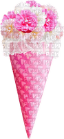 Flowers.Bouquet.Cone.Hearts.Lace.White.Pink - δωρεάν png