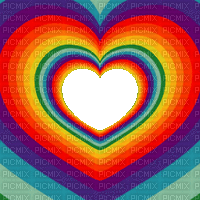 Cadre coeur arc-en-ciel frame rainbow heart - GIF animé gratuit
